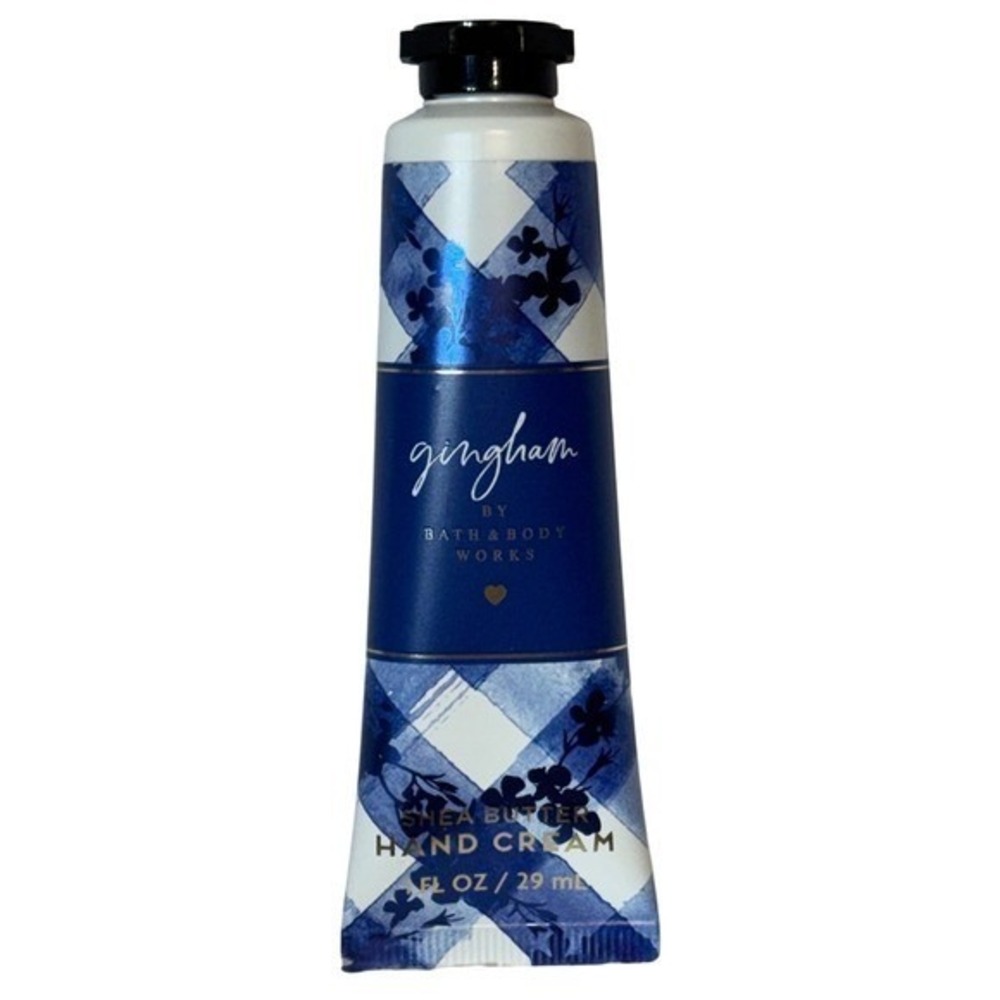 Bath & Body Works Gingham Hand Cream Shea Butter Womens 1oz Travel Blue White